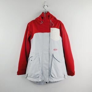 Nike Women White Red Nike 6.0 Long Sleeve Full Zip Up SKI Snowboard Jacket Small